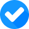 A blue checkbox used in a list