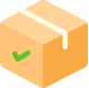 Shipping box with a check on it